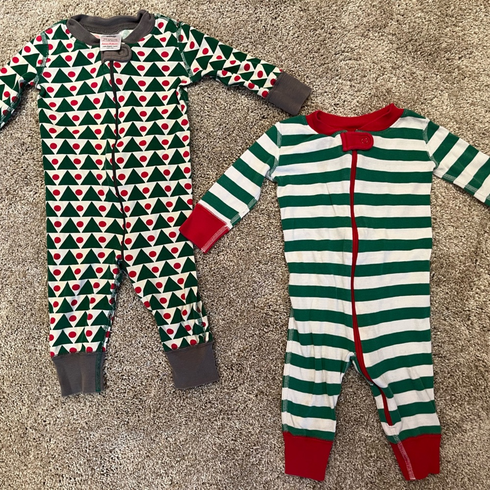 2 Pairs Holiday Hanna Jams 6-9 mos